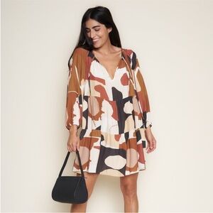 Whimsy + Row Colorful Abstract Mini Dress